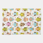 鳥が付いているパターン キッチンタオル (横)