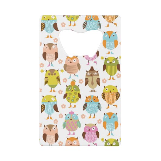 鳥が付いているパターン クレジットカード栓抜き (正面)