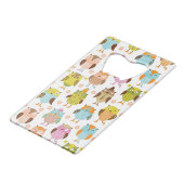 鳥が付いているパターン クレジットカード栓抜き (正面アングル)