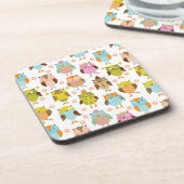 鳥が付いているパターン コースター (左側)