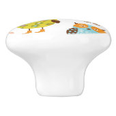 鳥が付いているパターン セラミックノブ (側面)