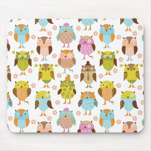 鳥が付いているパターン マウスパッド (正面)