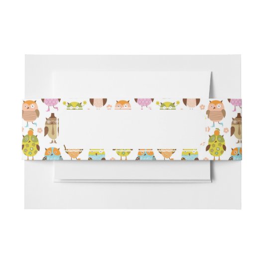 鳥が付いているパターン 招待状ベリーバンド (正面例)