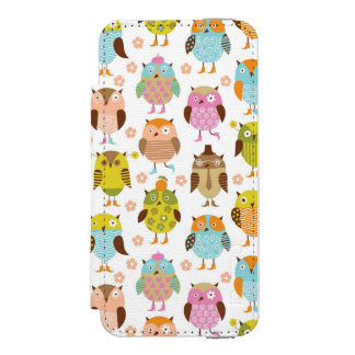 鳥が付いているパターン iPhone SE/5/5sウォレットケース