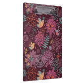 鳥が付いている抽象的な花パターン クリップボード (右)