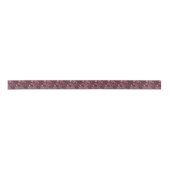 鳥が付いている抽象的な花パターン サテンリボン (正面)