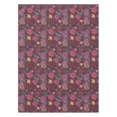 鳥が付いている抽象的な花パターン テーブルクロス (正面)