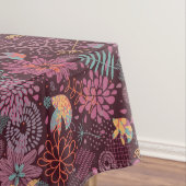 鳥が付いている抽象的な花パターン テーブルクロス (インサイチュ)