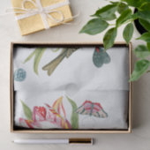 鳥が付いている旧式なチューリップの花束 薄葉紙 (ギフト)