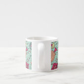 鳥が付いている漫画の花パターン エスプレッソカップ (裏面)