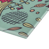 鳥が付いている漫画の花パターン カッティングボード (角)