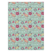 鳥が付いている漫画の花パターン テーブルクロス (正面)