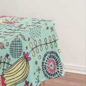 鳥が付いている漫画の花パターン テーブルクロス (インサイチュ)