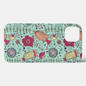 鳥が付いている漫画の花パターン Case-Mate iPhoneケース (裏面 (横))