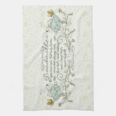 鳥が付いている祖母の詩 キッチンタオル (縦)