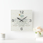 鳥が付いている祖母の詩 スクエア壁時計 (ホーム)