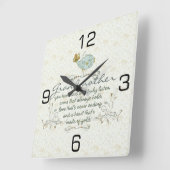 鳥が付いている祖母の詩 スクエア壁時計 (傾斜)