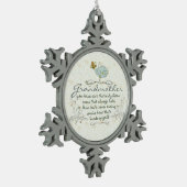 鳥が付いている祖母の詩 スノーフレークピューターオーナメント (左)