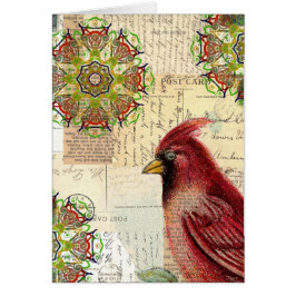 鳥が付いているCollagedの古い手紙そして郵便はがき