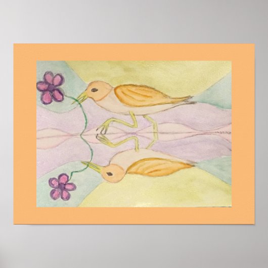 鳥が反射する ポスター (正面)