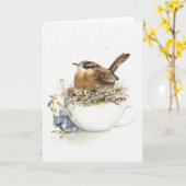 鳥が古いおもしろいハッピーバースデーカードを取得する カード (黄色い花)