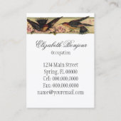 . .鳥が名刺に出会う春の花 名刺 (裏面)