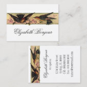 . .鳥が名刺に出会う春の花 名刺 (正面/裏面)