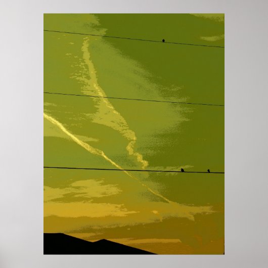 鳥が夕暮れ ポスター (正面)