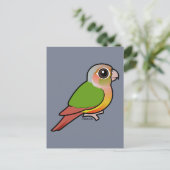 鳥が多いパイナップルの緑の生意気なコンキュア ポストカード (スタンド正面)