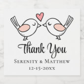 鳥が大好きでかわいい結婚ありがとう リキュールボトルラベル (シングルラベル)