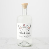 鳥が大好きでかわいい結婚ありがとう リキュールボトルラベル (正面)