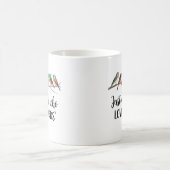 鳥が大好きな女の子かわいい水色デザイン コーヒーマグカップ (中央)