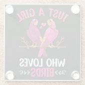 鳥が大好きな女の子 ガラスコースター (裏面)