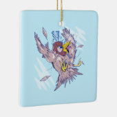 鳥が家の窓を叩く セラミックオーナメント (右)