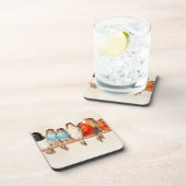 鳥が座かわいらしって静か コースター (右側)