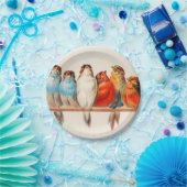 鳥が座かわいらしって静か ペーパープレート (パーティー)