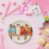 鳥が座かわいらしって静か ペーパープレート (パーティー)