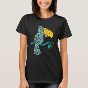 鳥が微笑み前向きる Tシャツ