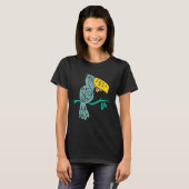 鳥が微笑み前向きる Tシャツ (正面フル)