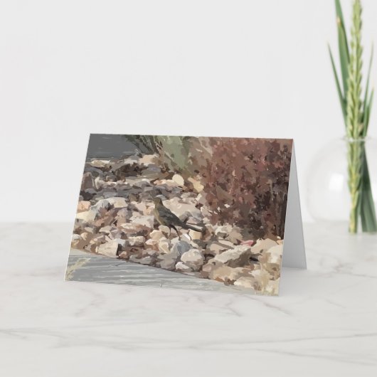 鳥が折り畳んだグリーティングカード カード (正面)