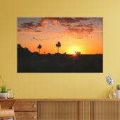 鳥が日没で渡る キャンバスプリント (インサイチュ (リビング))