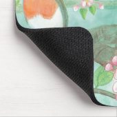 鳥が春で咲く木の枝で歌う マウスパッド (コーナー)