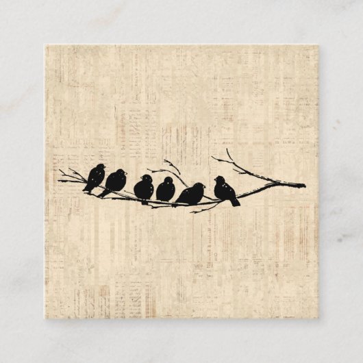 鳥が木の枝に登る鳥の鳥のヴィンテージ エンクロージャーカード (正面)