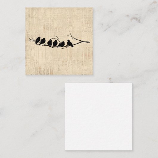 鳥が木の枝に登る鳥の鳥のヴィンテージ エンクロージャーカード (正面/裏面)