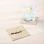 鳥が木の枝に登る鳥の鳥のヴィンテージ スクエアペーパーコースター (インサイチュ)