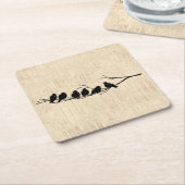 鳥が木の枝に登る鳥の鳥のヴィンテージ スクエアペーパーコースター (アングル)