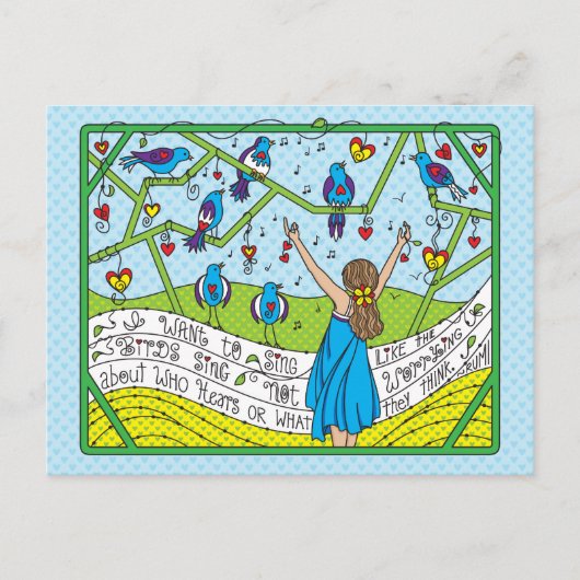 鳥が歌うように歌う_葉書 ポストカード (正面)