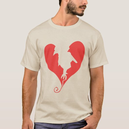 鳥が私のハートを壊した Tシャツ (正面)