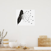 鳥が羽を爆発 ポスター (キッチン)