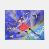 鳥が舞う幸せな女 ドアマット (正面)